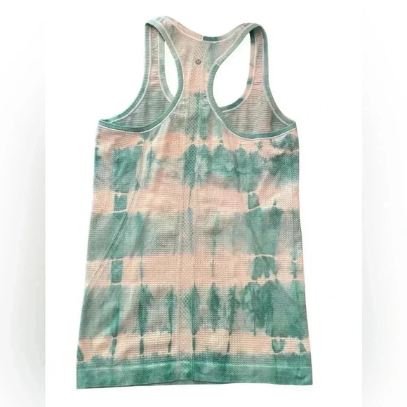 Lululemon Heathered Tranquil Blue Tie Dye Swiftly Tech Racerback Tank Size 4 - Picture 7 of 10